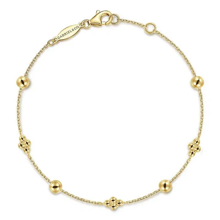 handmade antique silver bangle Gabriel & Co. Bujukan Beads Station Bracelet in 14K Yellow Gold handmade antique silver bangle Gabriel & Co. Bujukan Beads Station Bracelet in 14K Yellow Gold