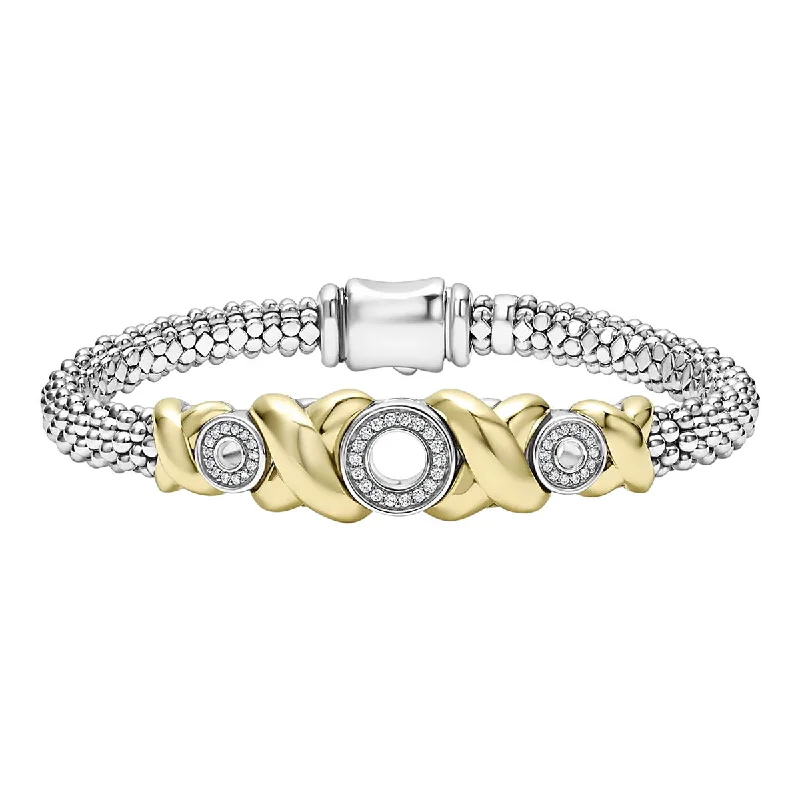 real tiger’s eye bead bracelet 18K Gold XO Diamond Bracelet
