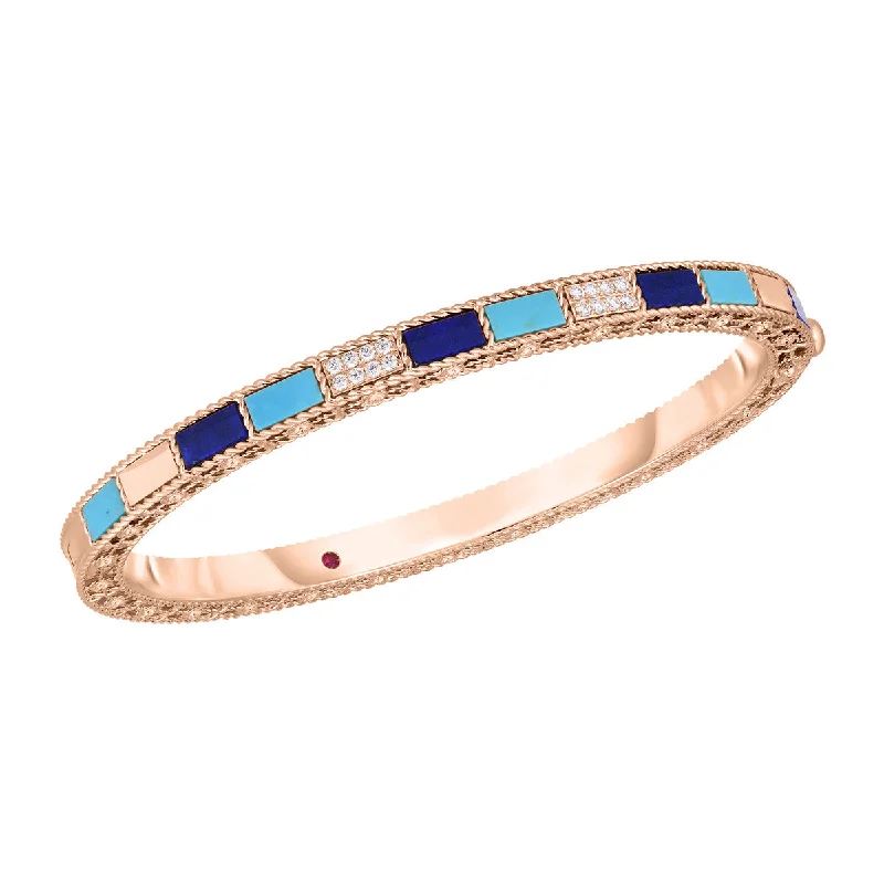 vintage lock and key necklace 18K Rose Gold Mosaic Alternating Blue Lapis, Diamond and Turquoise Bangle vintage lock and key necklace 18K Rose Gold Mosaic Alternating Blue Lapis, Diamond and Turquoise Bangle