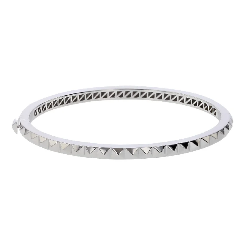 classic wedding set with diamonds 18K White Gold Obelisco Bangle Bracelet