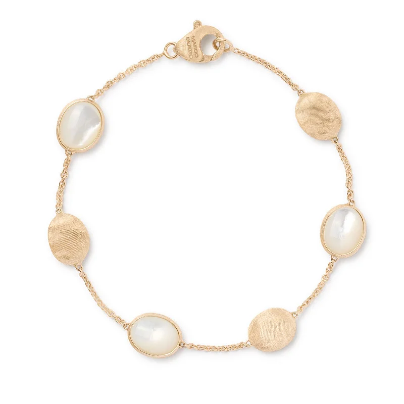 men’s black onyx bracelet 18K Yellow Gold and Mother of Pearl Bracelet
