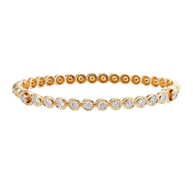 vintage platinum wedding band 18K Yellow Gold Diamond Nutmeg Bangle Bracelet