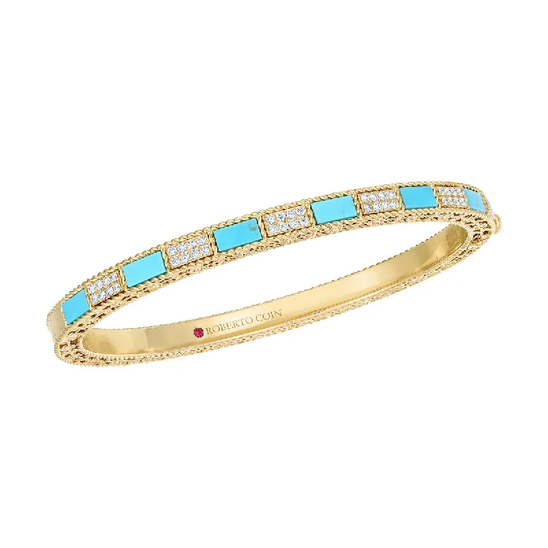 classic cubic zirconia pendant 18K Yellow Gold Mosaic Alternating Diamond and Turquoise Bangle classic cubic zirconia pendant 18K Yellow Gold Mosaic Alternating Diamond and Turquoise Bangle