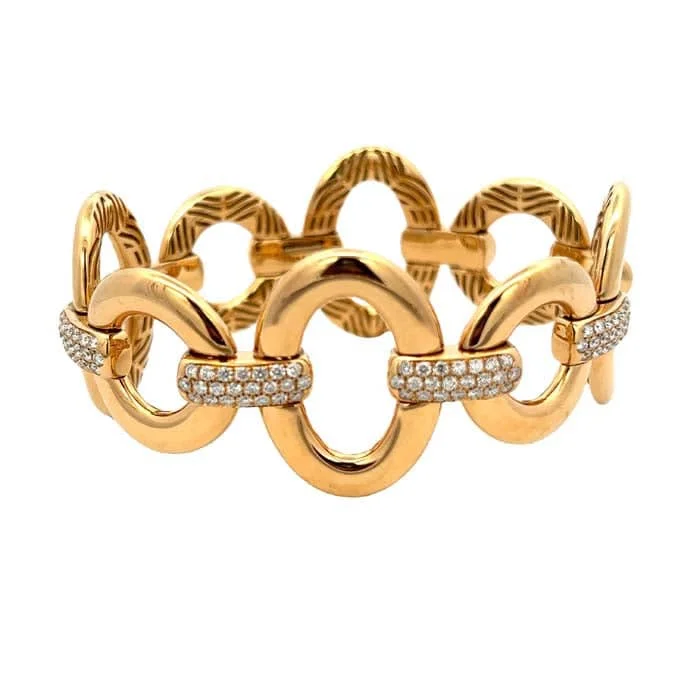 minimalist cuff bracelet adjustable Antonio Papini Oval and Round Link Stretch Bracelet with Diamonds in 18K Yellow Gold minimalist cuff bracelet adjustable Antonio Papini Oval and Round Link Stretch Bracelet with Diamonds in 18K Yellow Gold