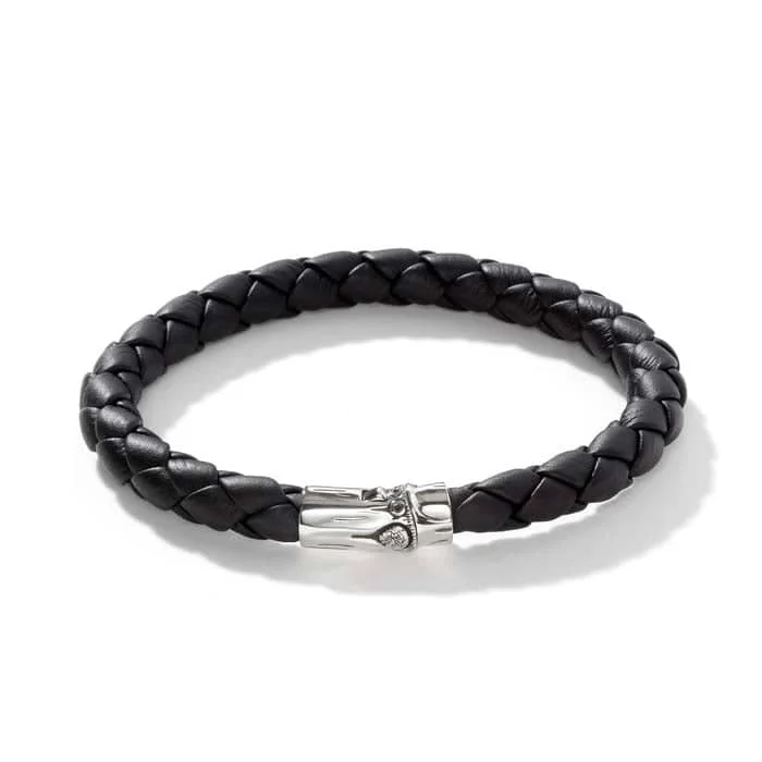 John Hardy Men's Bamboo Leather Bracelet in Sterling Silver