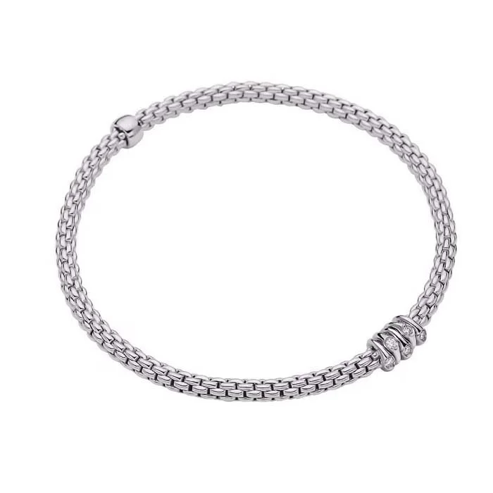 modern geometric earrings gold FOPE Prima Collection Flex'it Bracelet with Diamonds in 18K White Gold - Medium modern geometric earrings gold FOPE Prima Collection Flex'it Bracelet with Diamonds in 18K White Gold - Medium