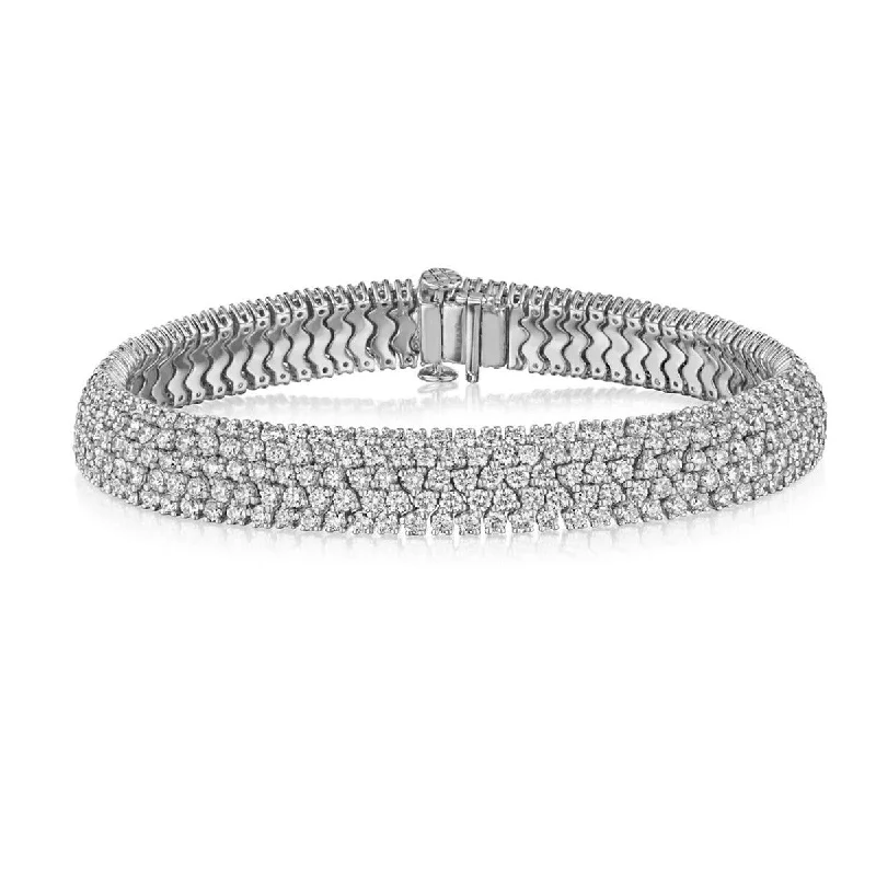 bold Cuban link bracelet men 5-Row Bracelet with Diamonds