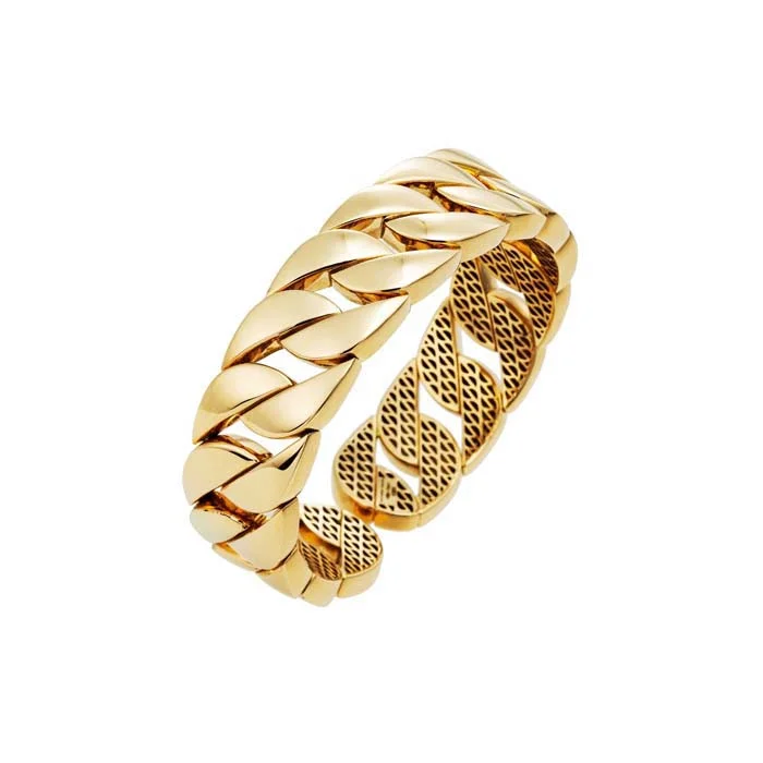 braided wedding ring men Antonio Papini Heavy Link Flex Cuff Bracelet in 18K Yellow Gold braided wedding ring men Antonio Papini Heavy Link Flex Cuff Bracelet in 18K Yellow Gold