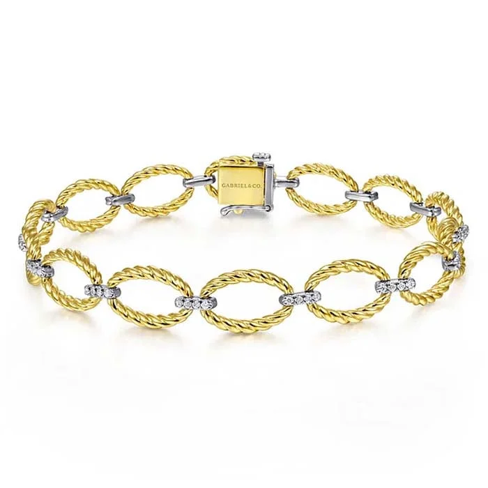 dainty silver hamsa bracelet Gabriel & Co Twisted Rope Oval Link Bracelet with Diamond Connectors in 14K Yellow and White Gold dainty silver hamsa bracelet Gabriel & Co Twisted Rope Oval Link Bracelet with Diamond Connectors in 14K Yellow and White Gold