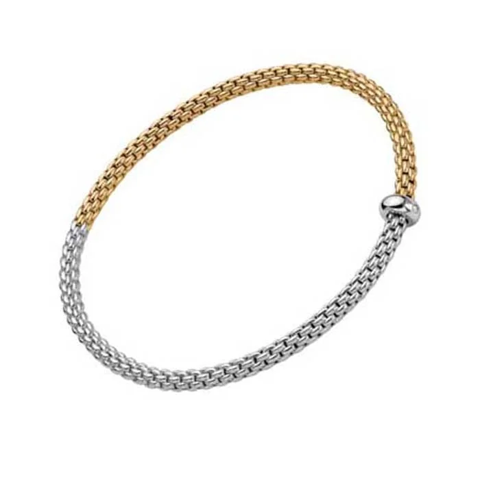 classic tennis bracelet white gold FOPE Prima Collection Two-Tone Flex'it Bracelet with a Diamond in 18K White and Yellow Gold classic tennis bracelet white gold FOPE Prima Collection Two-Tone Flex'it Bracelet with a Diamond in 18K White and Yellow Gold