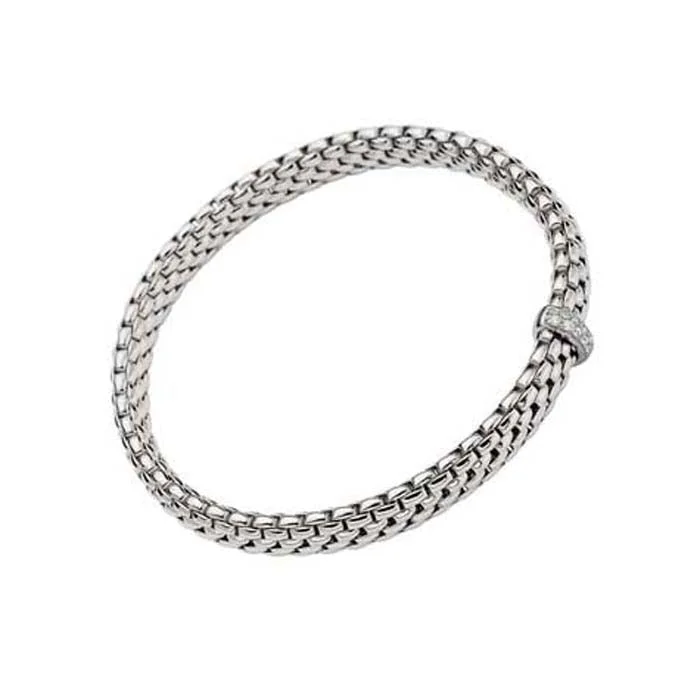 celestial astrology sign ring FOPE Vendome Collection Flex'it Bracelet with Diamonds in 18K White Gold