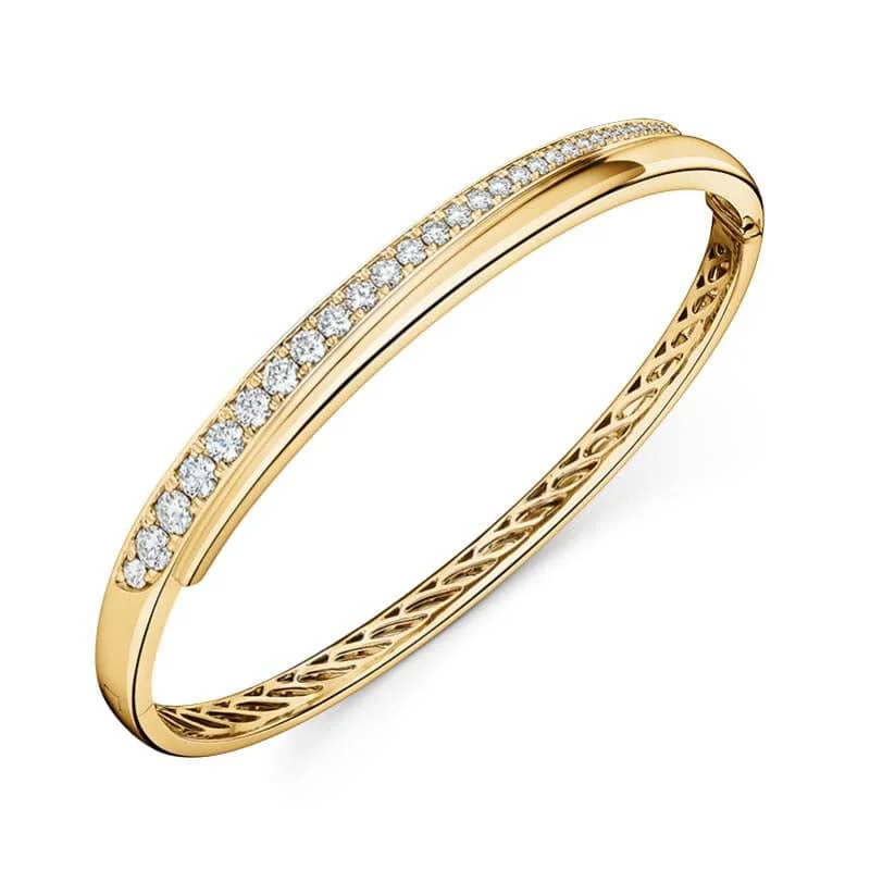 vintage platinum wedding band Hearts On Fire Vela Crossover Bangle in 18K Yellow Gold vintage platinum wedding band Hearts On Fire Vela Crossover Bangle in 18K Yellow Gold