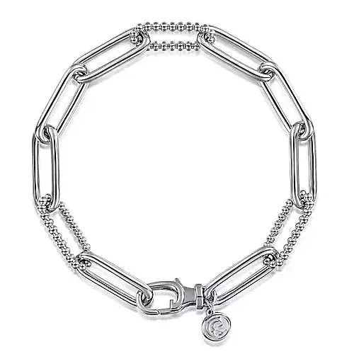 dainty ruby stacking rings Gabriel & Co. Bujukan Link Bracelet in Sterling Silver