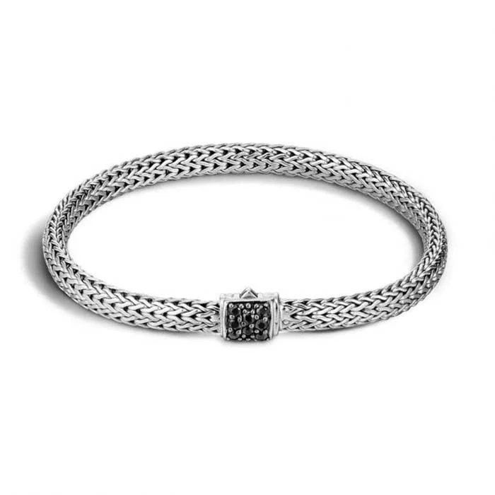 John Hardy Classic Chain Black Sapphire Extra-Small Bracelet in Sterling Silver