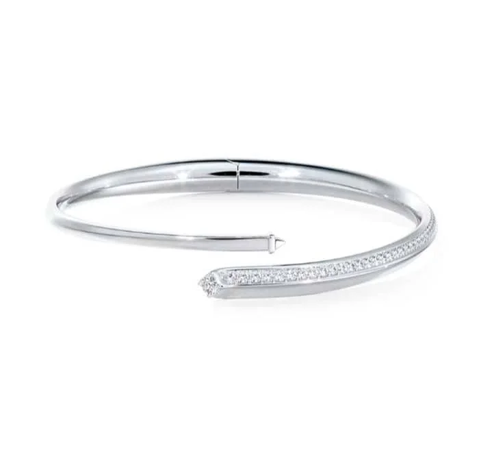 delicate chain necklace gold De Beers Forevermark Avaanti Pavé Bypass Bangle in 18K White Gold delicate chain necklace gold De Beers Forevermark Avaanti Pavé Bypass Bangle in 18K White Gold