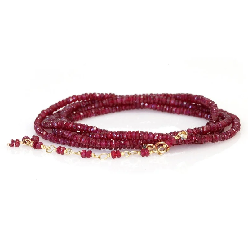 Ruby Rondelle Beaded Wrap Bracelet