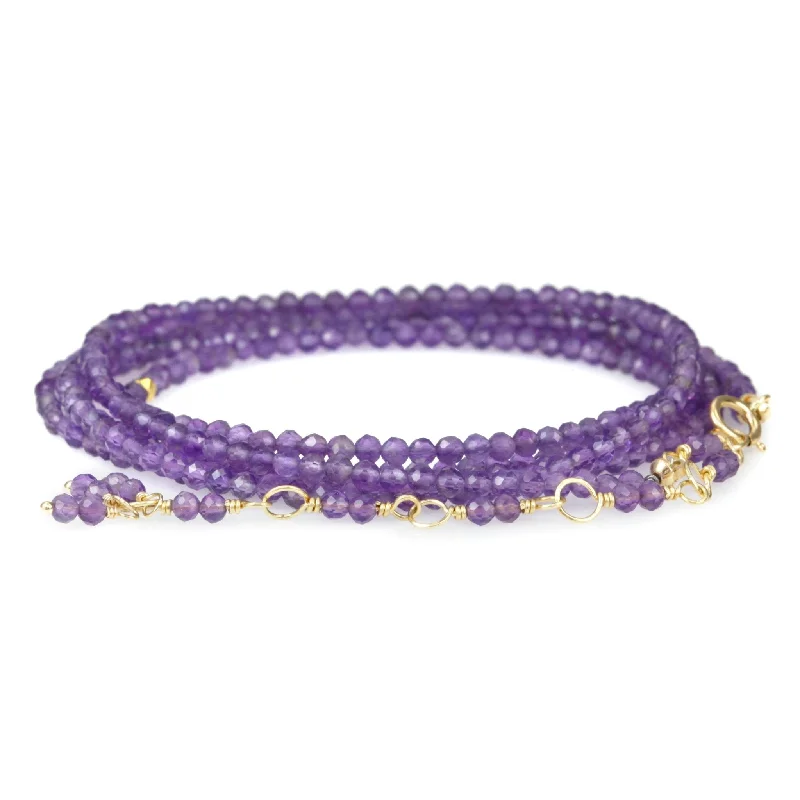 Amethyst Beaded Wrap Bracelet