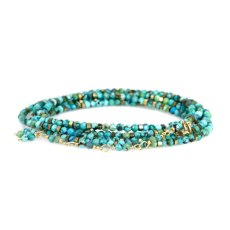 Turquoise Beaded "Confetti" Wrap Bracelet