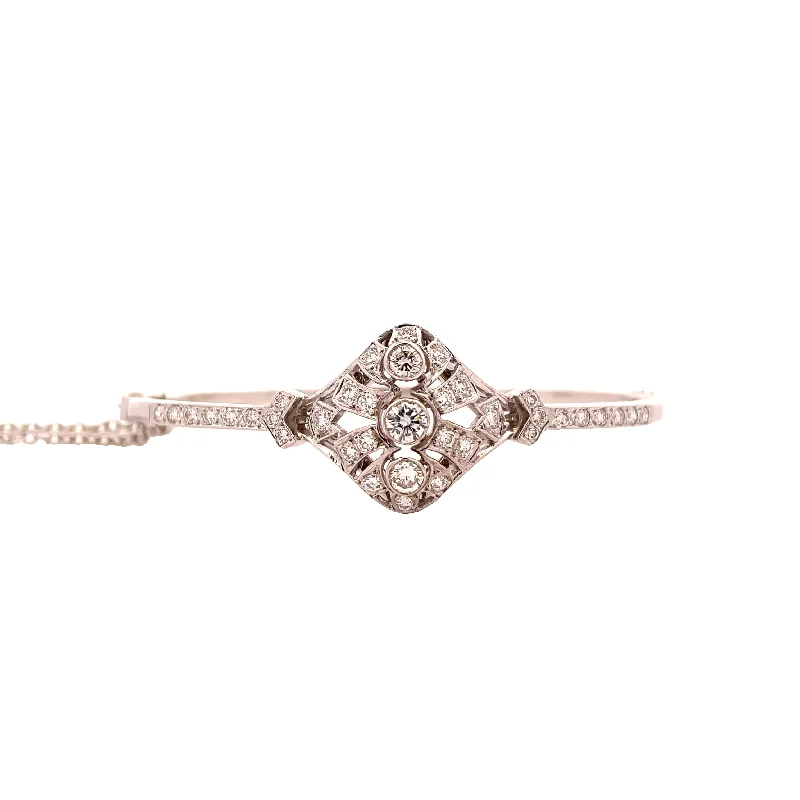 rose gold bar bracelet personalized ART DECO STYLE DIAMOND BANGLE BRACELET