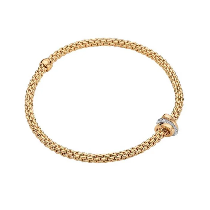 dainty beaded stretch bracelet FOPE Prima Collection Flex'it Bracelet with Diamonds in 18K Yellow and White Gold dainty beaded stretch bracelet FOPE Prima Collection Flex'it Bracelet with Diamonds in 18K Yellow and White Gold