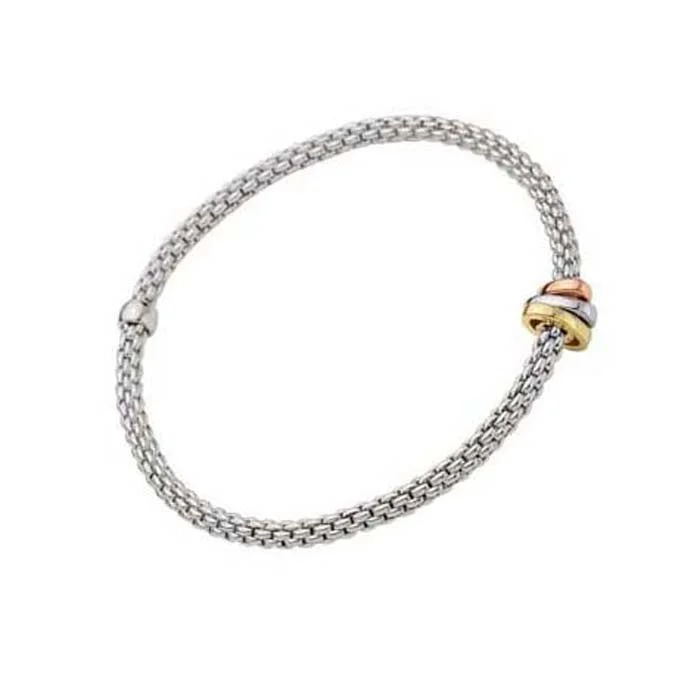 dainty butterfly pendant necklace FOPE Prima Collection Tri-Tone Flex'it Bracelet in 18K White, Yellow and Rose Gold - Small dainty butterfly pendant necklace FOPE Prima Collection Tri-Tone Flex'it Bracelet in 18K White, Yellow and Rose Gold - Small