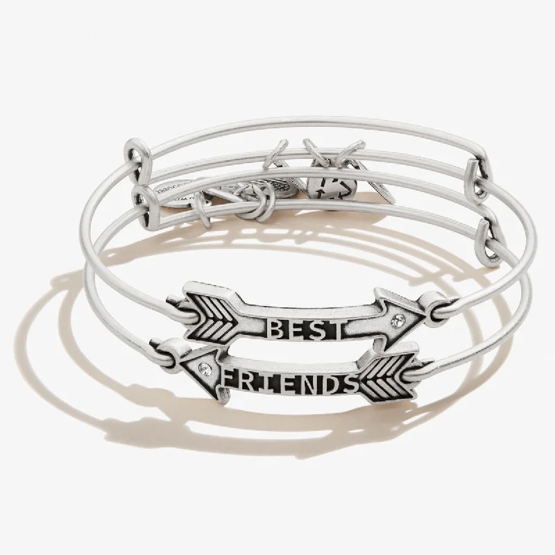 black pearl earrings classic Best Friends Arrow Charm Bangles, Set of 2