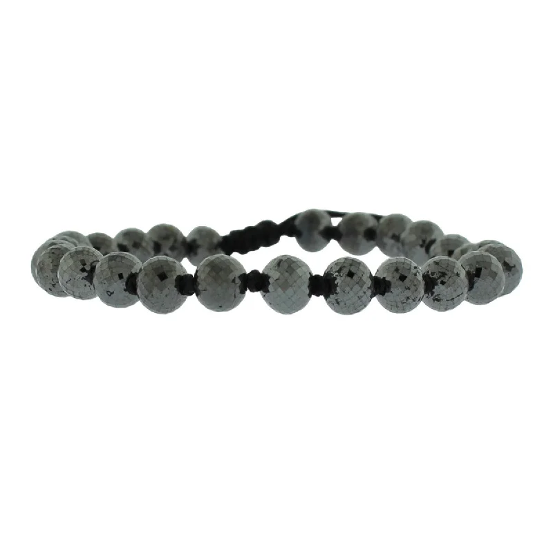 cute cat charm bracelet Black Silk Tie Up Bracelet with Black Diamond Beads
