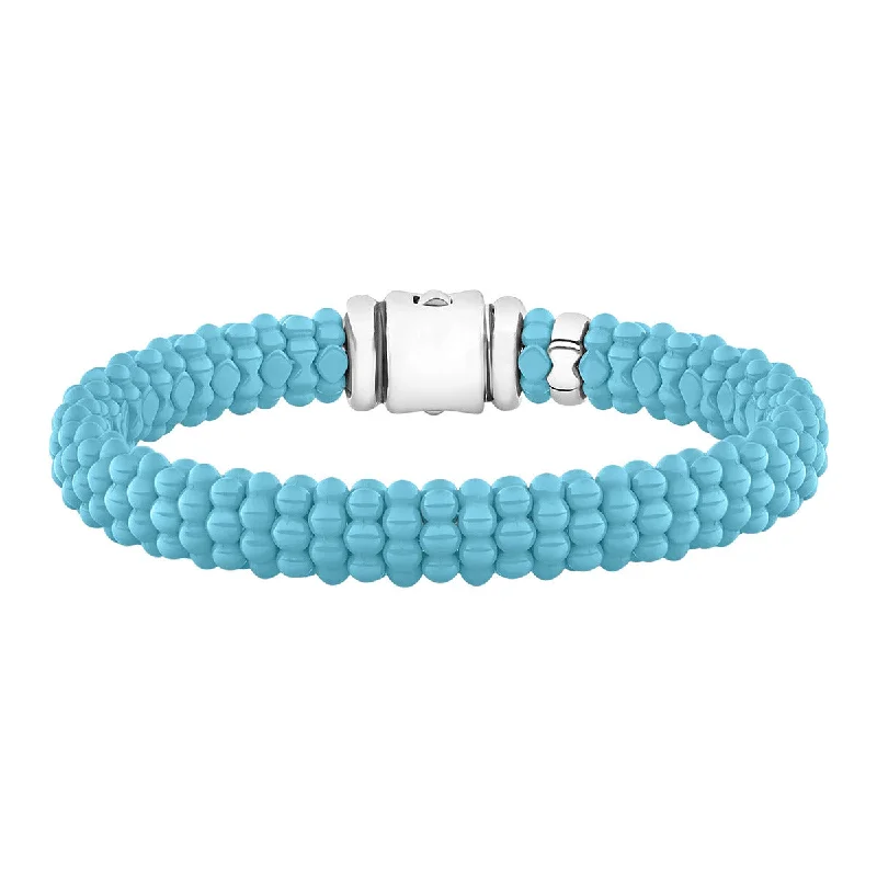 real citrine gemstone pendant Blue Ceramic Beaded Bracelet