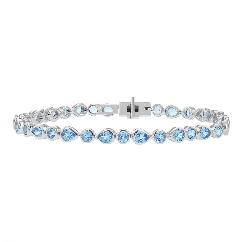 aquamarine birthstone necklace March Blue Topaz 14K White Gold Bracelet