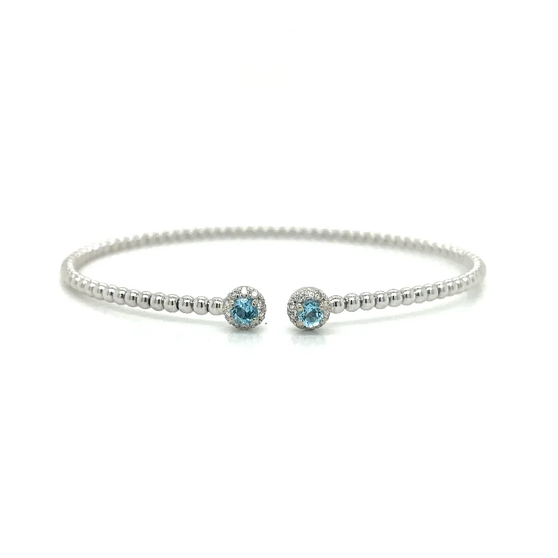 infinity knot wedding band BLUE TOPAZ AND DIAMOND BUJUKAN BRACELET