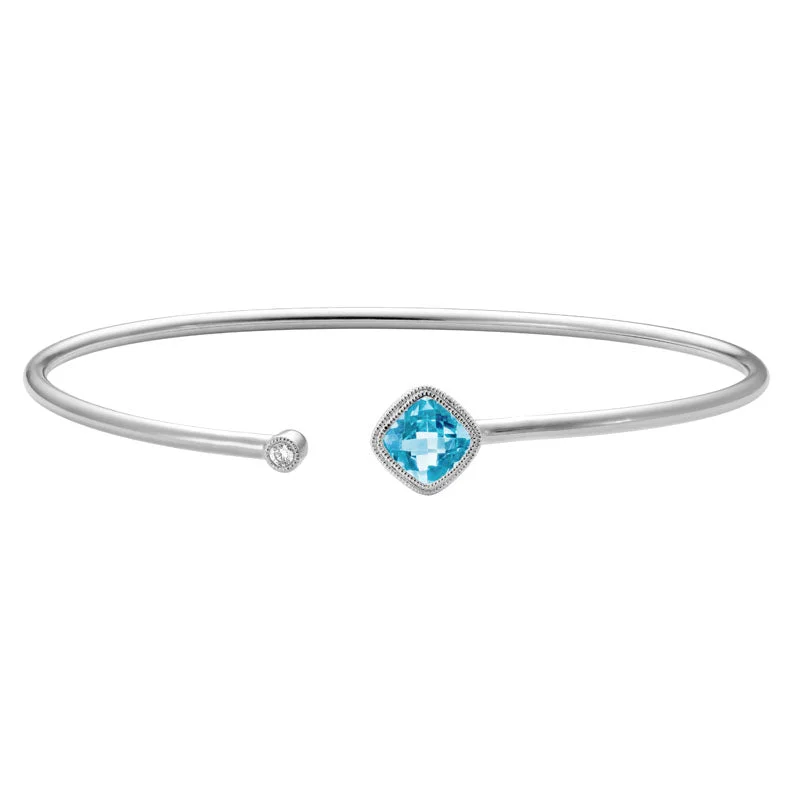 men’s tungsten carbide ring BLUE TOPAZ AND DIAMOND CUFF BRACELET