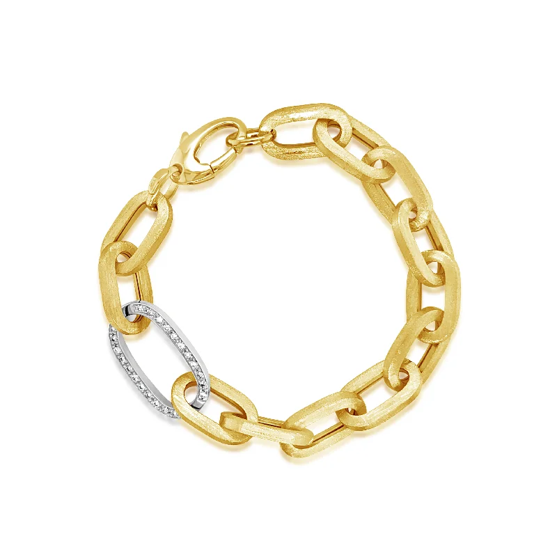 vintage emerald cocktail ring Brushed Finish Offset Diamond Link Bracelet