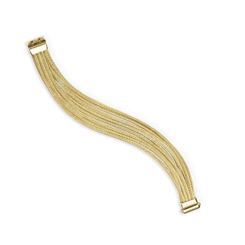 bohemian gemstone choker Cairo 18k Yellow Gold 9 Strand Bracelet