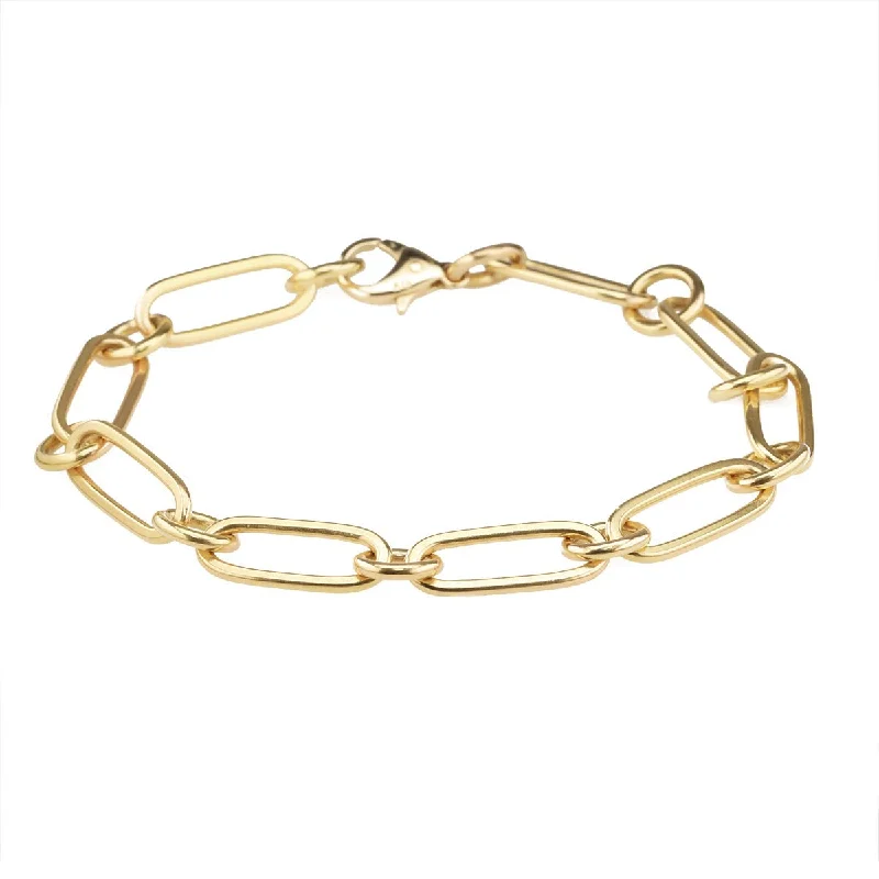 20K Gold Handmade Heavyweight "Flattened Paperclip" Chain Bracelet