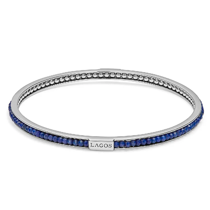 Caviar Icon Lapis Lazuli Beaded Bangle