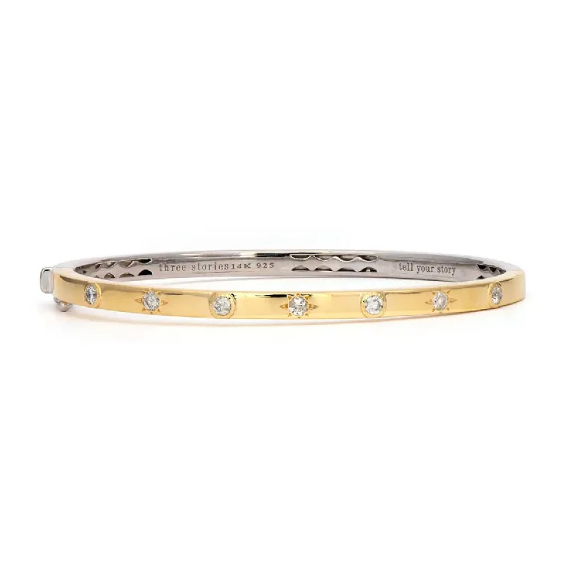 vintage gold engagement ring Classic Two-toned Diamond Bangle