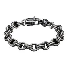 chunky silver hoop earrings Crete Link Bracelet