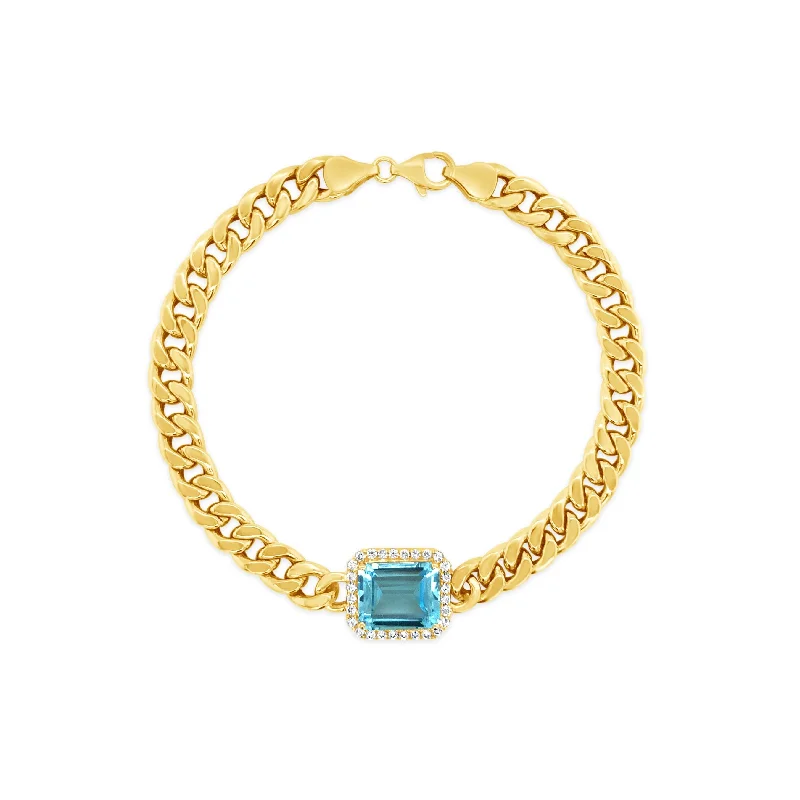 celestial star charm bracelet Cuban Chain Diamond and Blue Topaz Bracelet - Doves by Doron Paloma celestial star charm bracelet Cuban Chain Diamond and Blue Topaz Bracelet - Doves by Doron Paloma