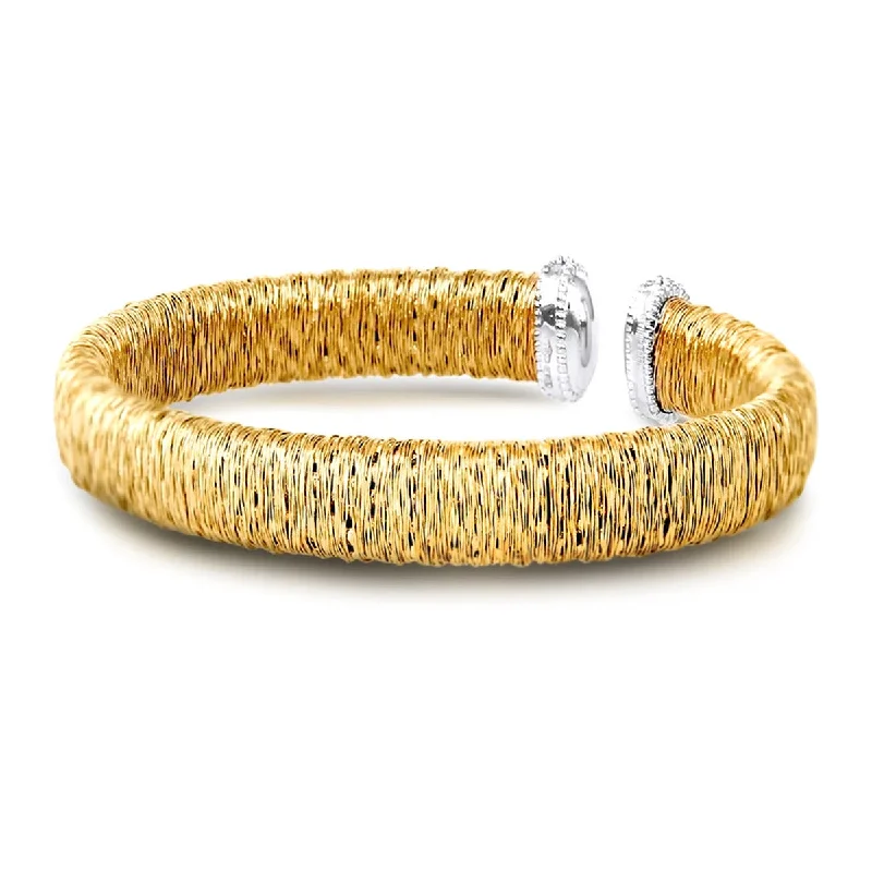 vintage art deco sapphire ring Cuff in Yellow Gold with Diamonds