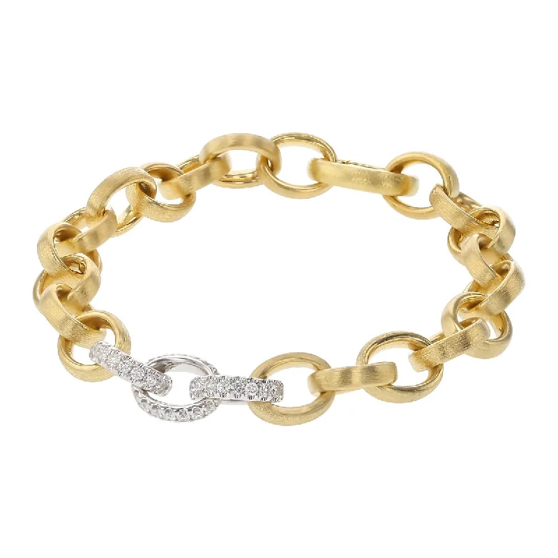 personalized couple’s bracelet engraved Diamond and Gold Link Bracelet
