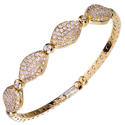 gold-plated figaro chain DIAMOND BANGLE BRACELET