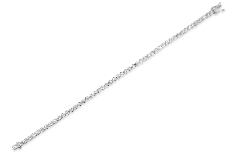 leather cuff bracelet men Diamond Tennis Bracelet 4.07CT T.W.