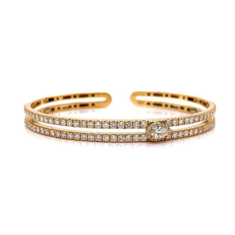 vintage rose gold cameo pendant DOUBLE ROW DIAMOND CUFF BRACELET