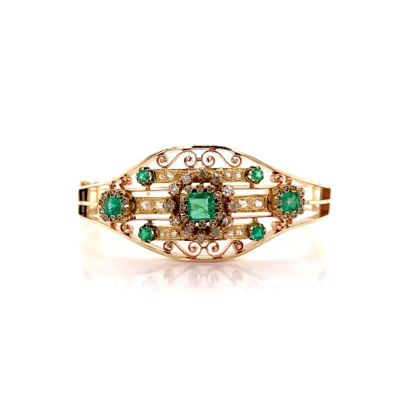 dainty rose gold anklet EMERALD AND DIAMOND BAR PIN BRACELET