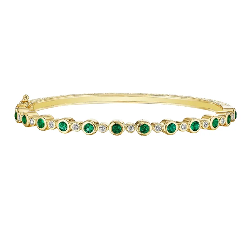 real diamond solitaire ring Emerald Aura Bangle