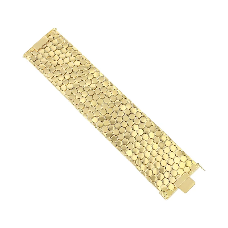 celestial sunburst ring gold Estate 18k Yellow Gold Italian Honeycomb Bracelet