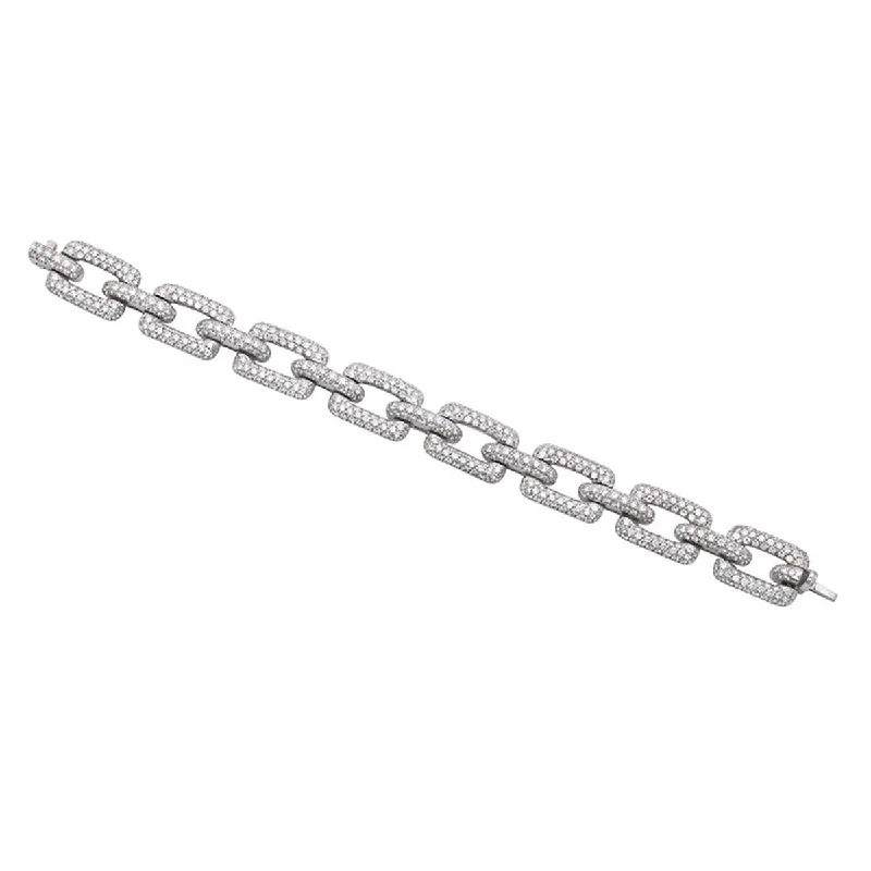 white opal engagement ring Estate Diamond and 18k White Gold Link Bracelet