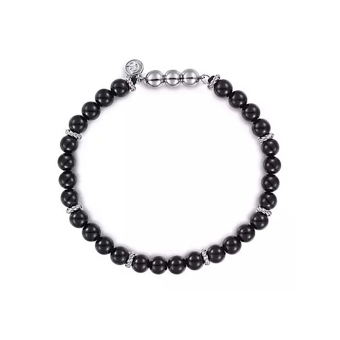 minimalist silver stacking bangles Gabriel & Co. 8" Onyx Beaded Bujukan Bracelet in Sterling Silver minimalist silver stacking bangles Gabriel & Co. 8" Onyx Beaded Bujukan Bracelet in Sterling Silver