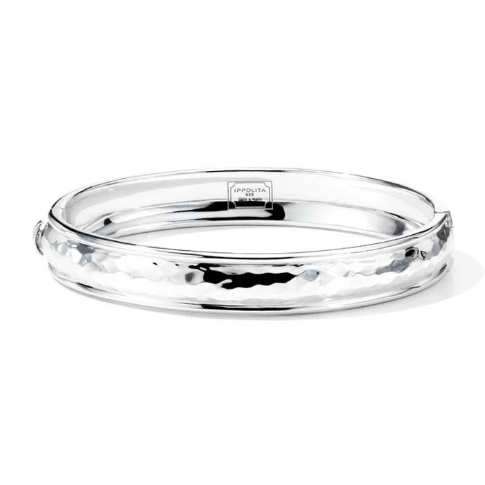 Ippolita Classico Thin Goddess Hinged Bangle in Sterling Silver