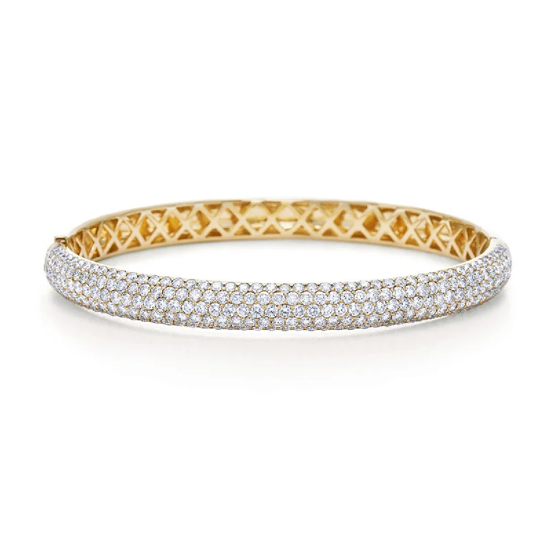 personalized couple’s keychain pendant Five-Row Bangle with Pave Diamonds